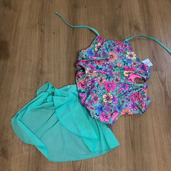 📳 Cat & Jack | One Piece Swimsuit with Bottom Cover - Picture 1 of 3